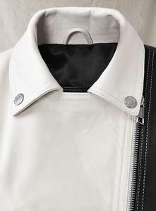 Recién llegado, chaqueta de cuero genuino para mujer en blanco y negro, chaqueta de cuero transpirable de alta calidad/hecha en Pakistán para mujer - Product Image 3