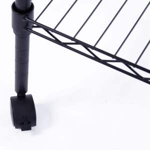 High-Grade 5-Layer Iron <b>Shelf</b> with 1.5\" Nylon Wheels Tough Durable Black Plastic Coating <b>Storage</b> <b>Shelves</b> & <b>Units</b> - Product Image 5