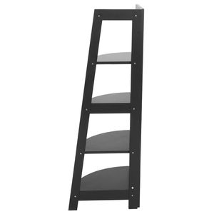 Scaffale Angolare a 5 Ripiani in Legno Nero YS per Esposizione e Conservazione di Mobili Domestici - Eleganti Mensole da Parete e Espositive - Product Image 4