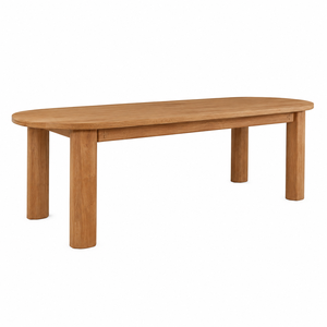 Mesa de Comedor Moderna y Contemporánea de Madera de Teca Sólida, Duradera e Impermeable, Ecológica, Hecha a Mano para Uso en el Hogar y Hoteles, con Capacidad para 8 Personas - Product Image 2