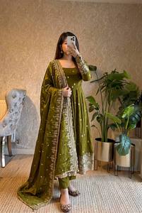 Best Quality Traditional Indian Vichitra Silk Womens Gown with Soft Flowing Fabric for Wedding Wear Available for Best Price - Product Image 1