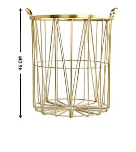 Chariot à linge roulant en métal au design moderne Panier à linge sale pour le salon du fournisseur indien pour l'exportation en vrac - Product Image 1