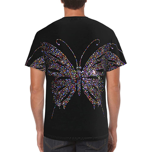 เสื้อยืดผู้ชายลายกราฟิกประดับเพชร แฟชั่นทันสมัย สวมใส่สบาย เหมาะสำหรับสตรีทแวร์ งานแฟชั่น และใส่ในชีวิตประจำวัน - Product Image 5