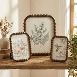 Wholesale Walnut <b>Wooden</b> Photo <b>Frame</b> Brown Carved <b>Wooden</b> <b>Picture</b> <b>Frame</b> Rustic Birds Wall Art Farmhouse Art - Product Image 6