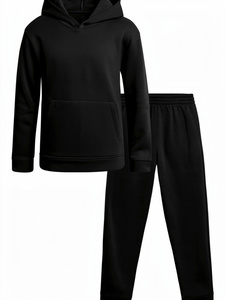 Ensemble de survêtement personnalisé, sweat-shirt et pantalon de survêtement décontractés, uni, vert sauge, en molleton - Product Image 6