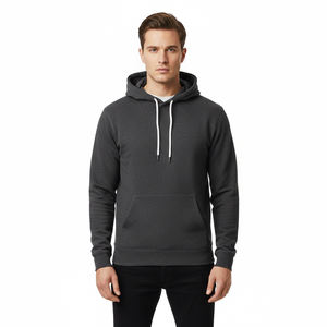 Sweat-shirt à capuche confortable style streetwear avec poche kangourou, manches longues, en molleton de coton, design personnalisé pour hommes - Product Image 1