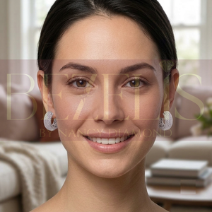 Pendientes de diamantes cultivados en laboratorio, ecológicos, de corte brillante redondo, en oro amarillo, ideales para bodas, para mujeres, finos. - Product Image 5