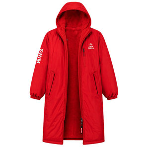 Parka de Natación OEM con Diseño Personalizado, Impermeable, con Capucha, Forro Polar Cálido, Abrigo Largo para Entrenamiento de Natación, Uso en Playa y Piscina - Product Image 2