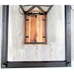 Live Edge Acacia Wood <b>Side</b> <b>Table</b> with Black Steel Frame - Wholesale - Product Image 2