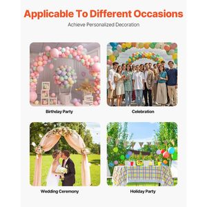 Set di 3 Supporti per Arco Nuziale Facili da Montare, Struttura in Metallo Stabile con Design a Barra Trasversale per Decorazioni Murali per Feste - Product Image 6