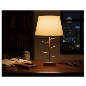 Lampe de table sculpturale en forme de branche, sans abat-jour, en aluminium, lampe de bureau, lampe de chevet, lampe de table à thème nautique, décoration - Product Image 3