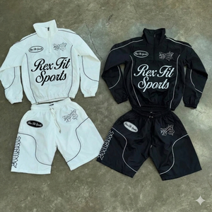 Nouvelle Arrivée 2026 Ensemble Court Coupe-Vent Sportif Homme Imprimé Réfléchissant Service de Sublimation Personnalisé du Matériau par le Fabricant - Product Image 6