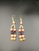Boucles d'oreilles pendantes vintage plaquées or avec perles de culture d'eau douce noires et serti clos, bijoux minimalistes pour femme, à porter au quotidien, cadeau