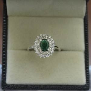 Emerald Oval Cut <b>Ring</b> S925 Sterling Silver <b>Statement</b> <b>Ring</b> For Women Elegant Fine Jewelry Green Gemstone <b>Ring</b> - Product Image 1