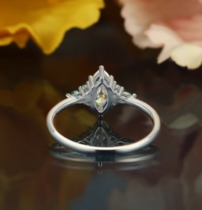Moissanite <b>Ring</b> 925 Sterling <b>Silver</b> Luxury Vintage Inspired <b>Solitaire</b> Dainty Minimalist Engagement Wedding Promise Party <b>Ring</b> - Product Image 3