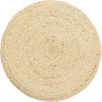 Meilleur prix Pouf rond en jute, tabouret de sol, pouf artisanal indien pour salon et hôtel, console avec incrustations en os