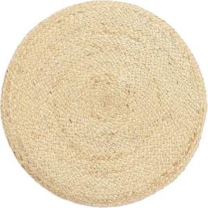 Meilleur prix Pouf rond en jute, tabouret de sol, pouf artisanal indien pour salon et hôtel, console avec incrustations en os - Product Image 4