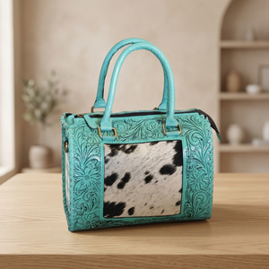 Nouveau Sac à Bandoulière Bohème de Luxe en Cuir de Vachette Turquoise à Poignée Unique, Qualité Supérieure, Style Vintage, Vente en Gros - Product Image 3