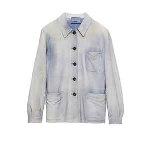 Luxury Women's Sky Blue <b>Suede</b> Caban <b>Jacket</b> Lambskin <b>Suede</b> leather top Outerwear OEM Custom Private Label Manufacturer - Product Image 1