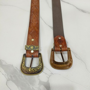 Cinturón de cuero genuino hecho a mano con diseño floral, estilo western, de las mejores ventas, recién llegado, juego de 6 cinturones de cuero repujado. - Product Image 4