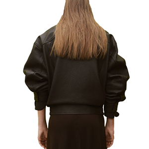 Women Genuine <b>Leather</b> <b>Long</b> <b>Jacket</b> Ladies Stylish Full-Length Black Slim Fit Zip-Up Customized Logo Factory Wholesale - Product Image 4