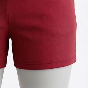 2 Piece High Quality Formal Solid Above Knee Home Wear Suit Short Sleeve T Shirt and Shorts <b>Twin</b> <b>Set</b> for Women - Product Image 6