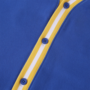 Cárdigan de forro polar azul universitario de roble personalizado para mujer, doble botonadura, cuello en V, transpirable, fabricante mayorista OEM2026 - Product Image 5