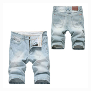 Shorts en jean déchirés décontractés pour hommes à prix abordable, en Spandex/Polyester respirant et écologique, coupe classique, couleur unie, service OEM - Product Image 6