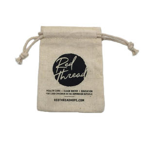 Inde Chine Large sac à provisions en mousseline de coton à rayures blanches en satin avec cordon de serrage - Product Image 6