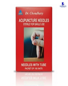 Aiguilles d'acupuncture K-Star KN25 avec tube guide, paquet de 100 pièces, aiguilles jetables stériles 0,25x25mm - Product Image 1