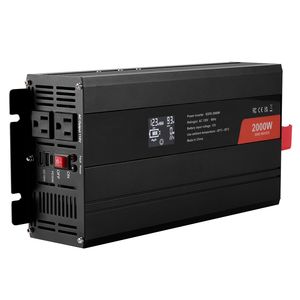 Inverter di Potenza a Onda Sinusoidale Pura da 2000 Watt, da DC 12V a AC 110V con Display LCD, 2 Prese AC, 2 Porte USB, 1 Porta Type-C - Product Image 3