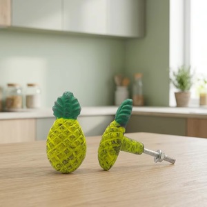 Modern <b>Pine</b> Apple Cast Iron Furniture Handles Pulls Versatile for Kitchen Bathroom Living Room & Bedroom Dresser Application - Product Image 3