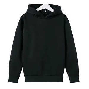 Sudadera con capucha unisex negra para niños, diseño 2 en 1, anti-bolitas, de peso medio, forro polar, manga larga, chándal. - Product Image 1