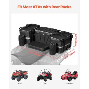 60L ATV Rear <b>Cargo</b> Storage Bag Waterproof 600D Oxford Cloth Backrest <b>Cover</b> Rear Seat Gear Bag with Front Fitting Brackets - Product Image 3
