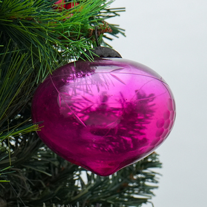 Christmas Ball & Tree Ornaments Wholesale <b>Queen</b> Pink Vintage Glass Turnip Christmas Ornament Classic Shape Hanging - Product Image 3