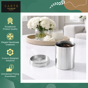 Boîte à thé en laiton de luxe artisanale, fabriquée en Inde, écologique, moderne, pour la décoration de la maison et de la cuisine, avec un joint hermétique - Product Image 2