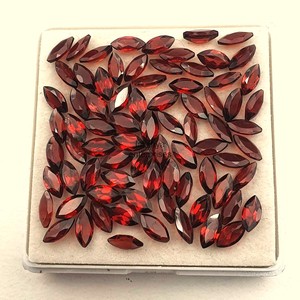 Lote de Gemas Sueltas de Granate Rojo Natural, Corte Marquesa, 4.5MM-9MM, Calibradas, Granate de Mozambique para Fabricación de Joyas, Venta al Por Mayor - Product Image 2