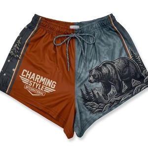 High Quality Design Your Own logo Thicker Material Polyester Rugby Footy <b>Shorts</b> <b>Zipper</b> Pocket Sublimation <b>Shorts</b> - Product Image 1