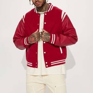 Chaqueta Varsity Bordada con Letras para Hombre y Mujer, Estilo Urbano, Corta, Personalizable, de Lana, Grosor Delgado, Diseño Personalizable - Product Image 1