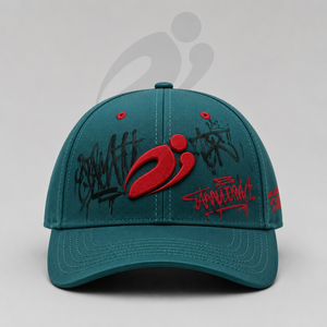 Gorra de Béisbol Unisex Premium Personalizada de 6 Paneles, Edición Graffiti en el Panel Frontal, Logotipo Bordado, Denim, PVC, Impermeable, con Cordones, Deportiva - Product Image 1
