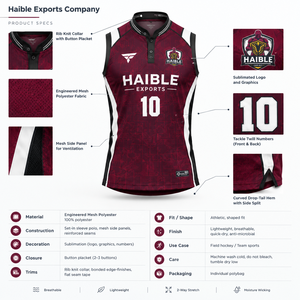 Men's Sleeveless Techwear Tank <b>Top</b> Set-150GSM Poly <b>Mesh</b> Field Hockey Jersey for Indoor Court Play Custom OEM - Product Image 5