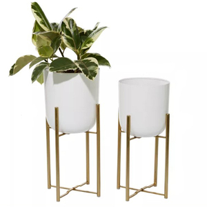 Juego de 4 Macetas Grandes de Aluminio, Decorativas para el Hogar, de Alta Calidad, Color Dorado y Negro, Más Vendidas - Product Image 4