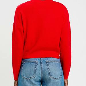 Camisa Sexy de Punto con Cuello en V y Hombros Descubiertos, Transpirable, para Mujer, Elegante, con Botones, para Fiestas, Estilo Jumper, para la Noche - Product Image 2