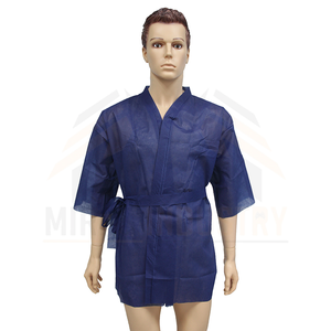 Blouse de travail unisexe bleue en polyester à manches courtes, anti-poussière - Product Image 5