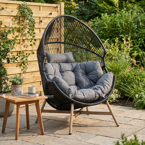 Premium Handcrafted Rattan <b>Egg</b> <b>Chair</b>, Sustainable Woven Lounge <b>Chair</b>, Artisan Designer Accent Seating for Home Decor - Product Image 3