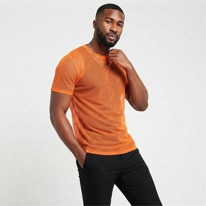 T-shirt en maille transparente pour homme, léger, respirant, décontracté, tendance, vente en gros, tee-shirt transparent pour homme - Product Image 2