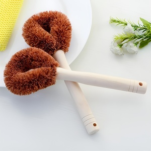 Bamboo Dish <b>Brushes</b> Natural Kitchen <b>Brush</b> Pans Pots Washing Sustainable Coconut Fiber Natural Coir Sponge Set - Product Image 4