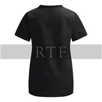 Uniforme d'infirmière, T-shirt décontracté à manches courtes pour femmes, T-shirt en col en v, uniforme de clinique, chemisier ample, uniforme
