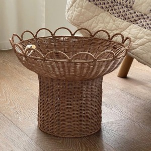Vase en rotin tressé à la main, style moderne, à bords festonnés, en matériau naturel, pour la décoration intérieure, les étagères et les tables. - Product Image 2
