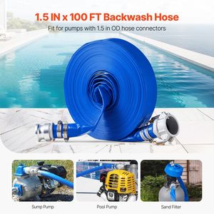 Accessori per Piscina: Tubo di Controlavaggio in PVC Blu da 1,5 Pollici x 100 Piedi con Morsetti Camlock e Raccordi in Alluminio - Product Image 2